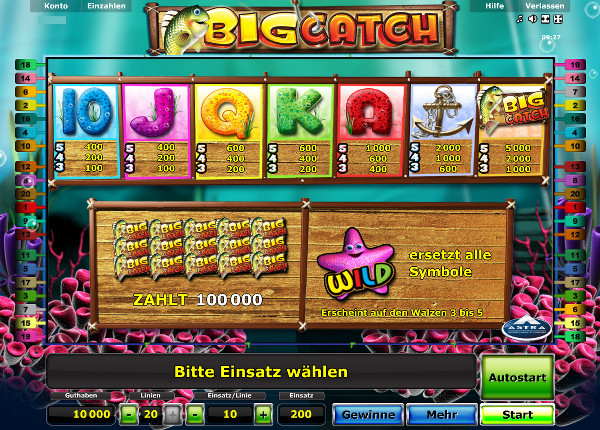 Big Catch - Auszahlungstabelle